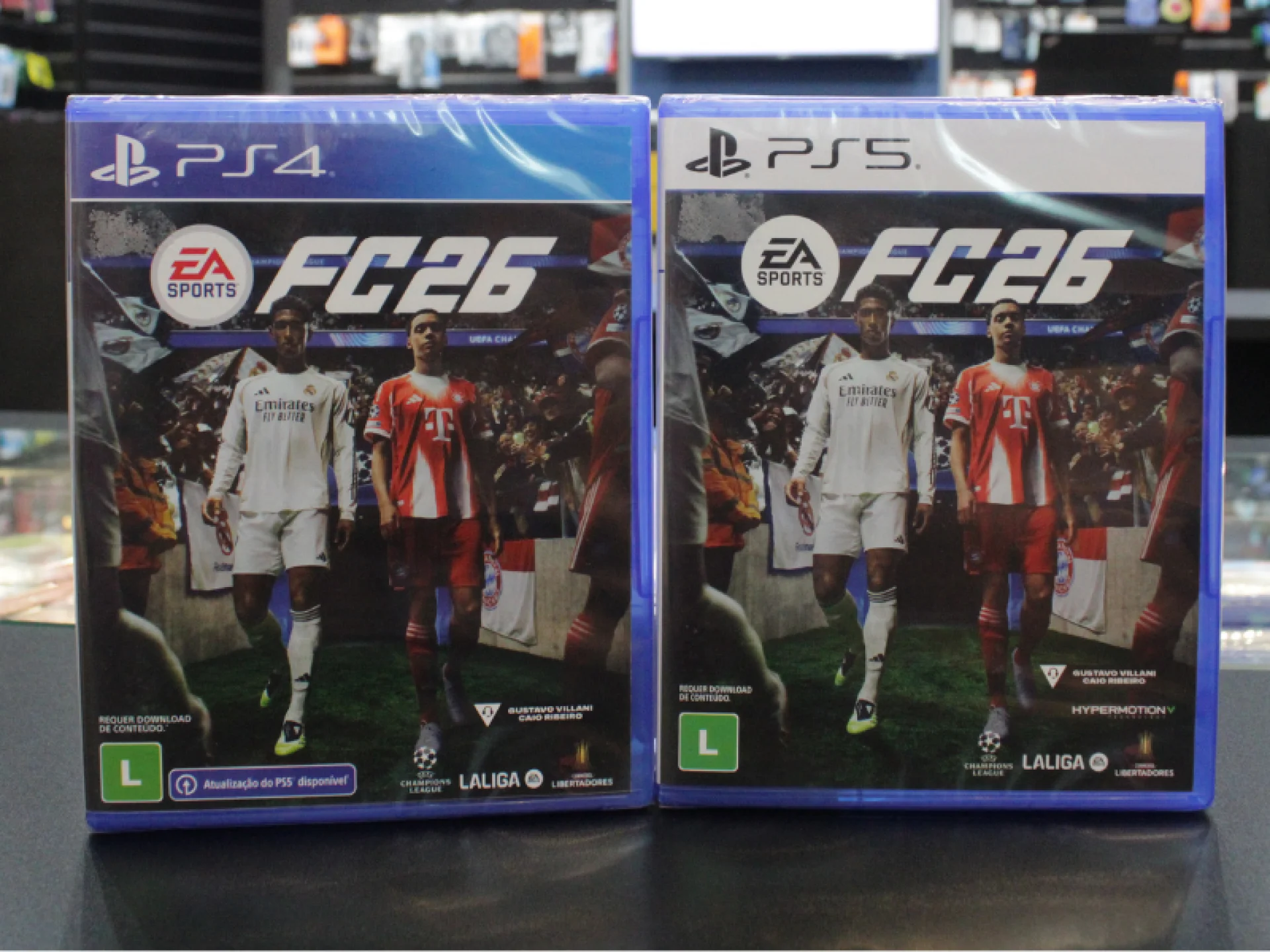 A imagem mostra as capas do jogo Fifa 2026 para PlayStation 4 e PlayStation 5.